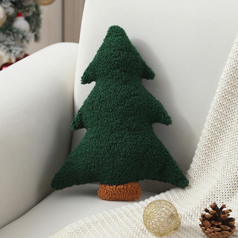 Allorry Christmas Pillows,Christmas Tree Pillow Cute Xmas Tree Shaped Plush Pillow Stuffed Christmas Decor for Party Home Sofa Cushion Bed Decorations(12.2 Inch) WL-006A - Image 1